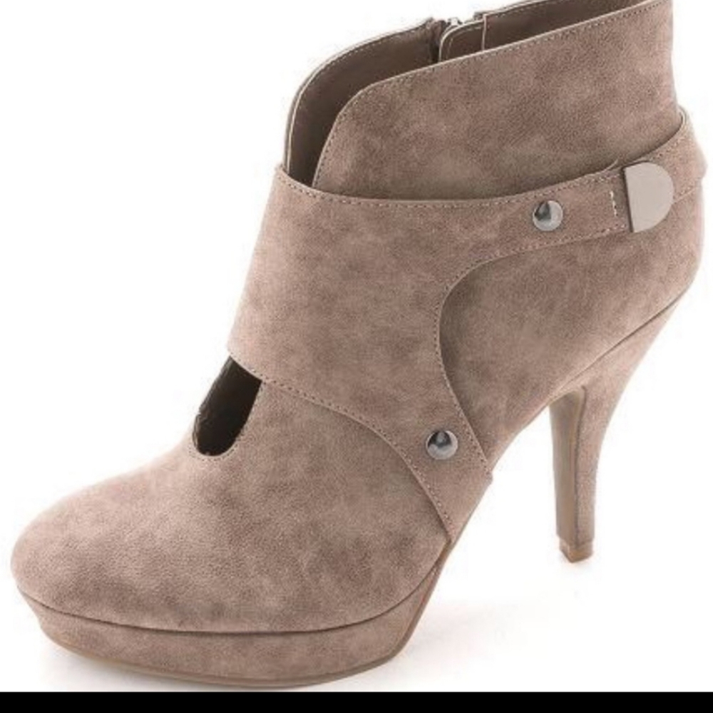Unlisted Taupe Heeled Booties